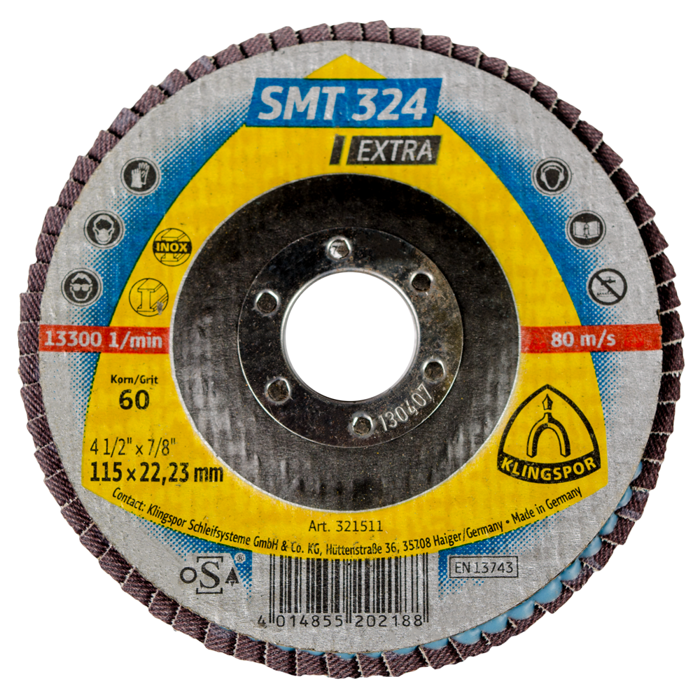 Oferte la Perie abraziva Klingspor, pentru otel, granulatie 60, 115 X 22,2 mm