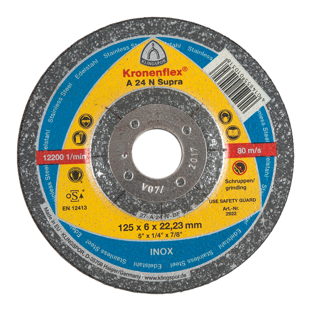 Oferte la Disc polizare pentru inox, Klingspor 2922, 125 x 22.23 x 6 mm 