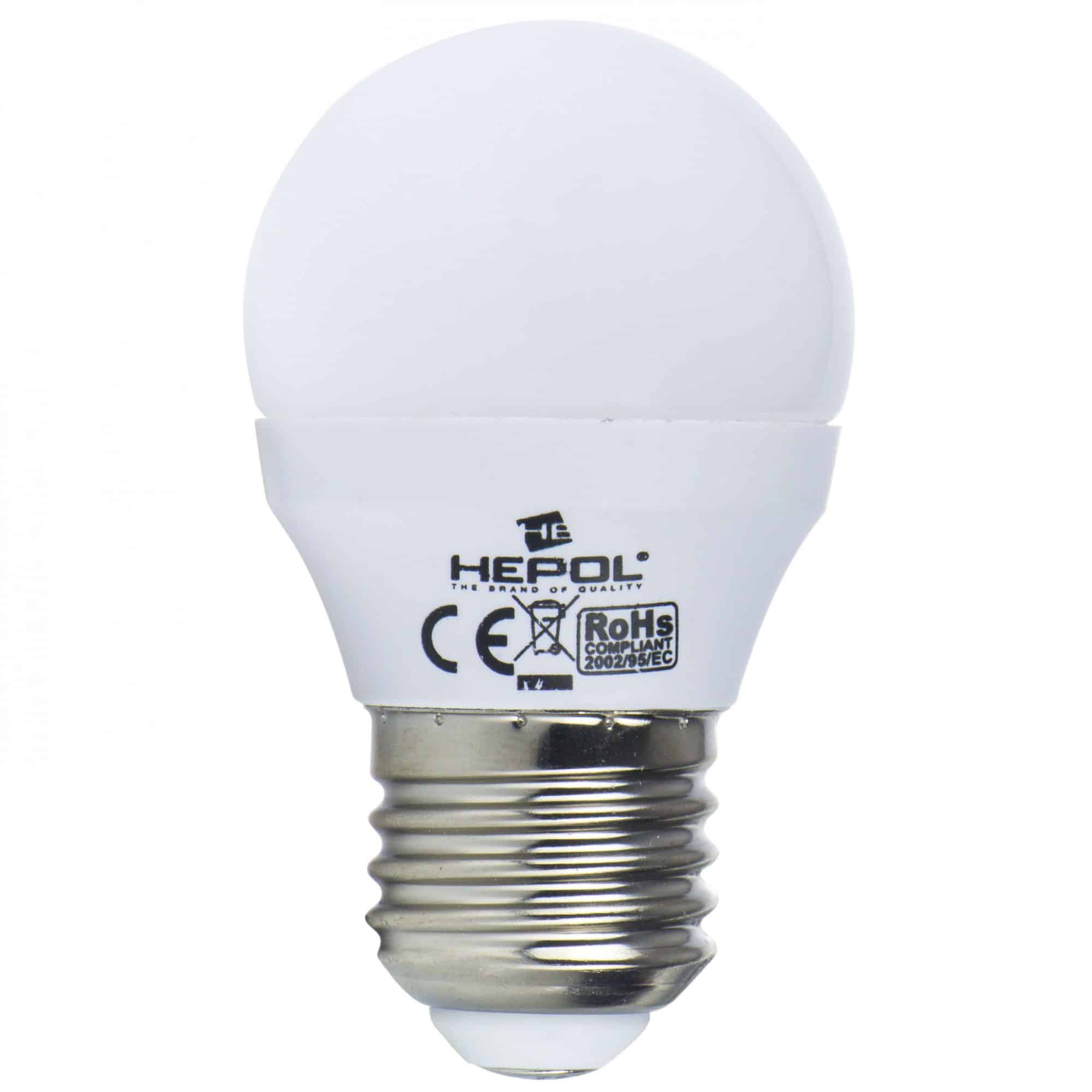 Oferte la Bec Led Hepol, forma sferica, E27 - 4W, lumina calda