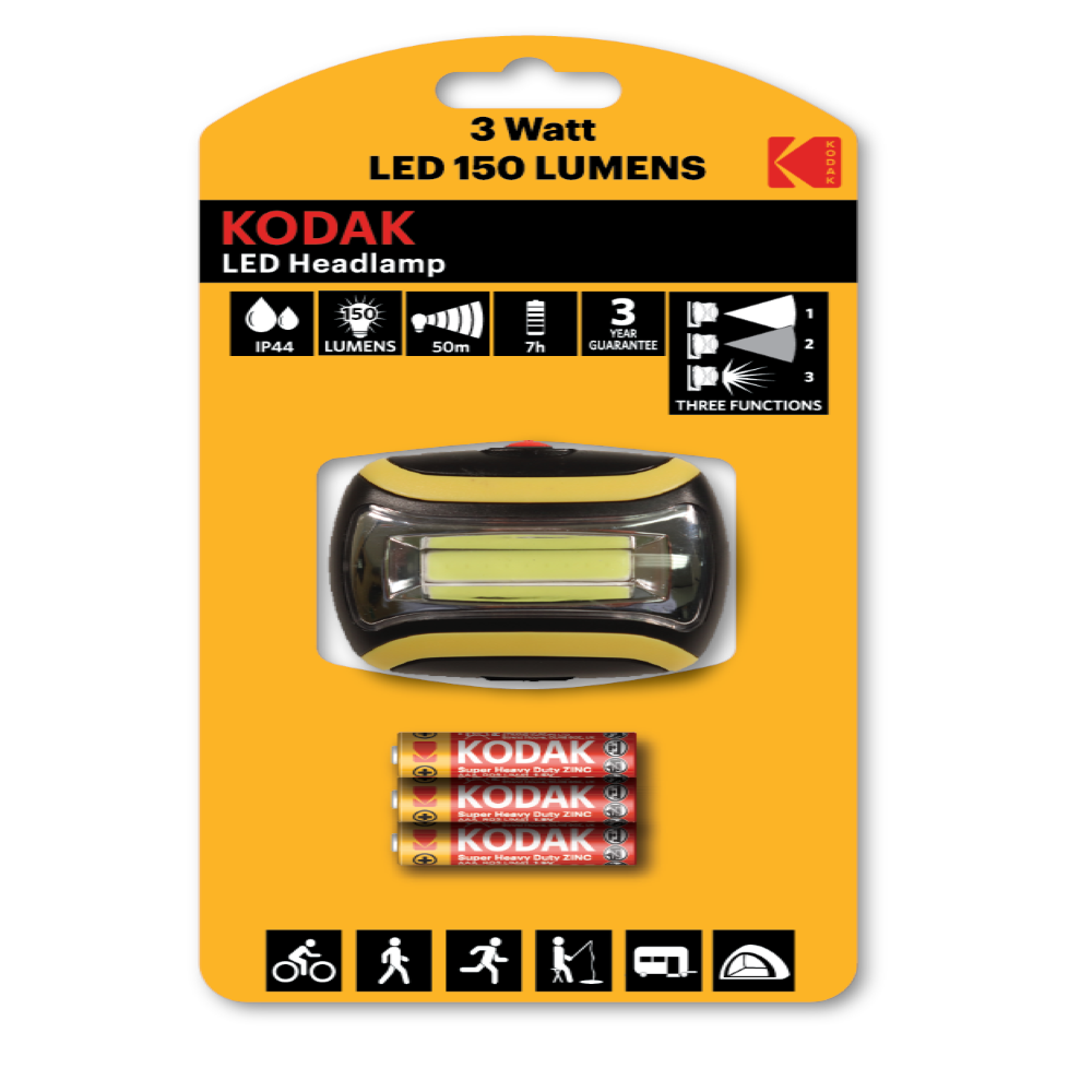 Oferte la Lanterna LED Head Lamp Kodak, 150 lm, 3 moduri iluminare, IP44