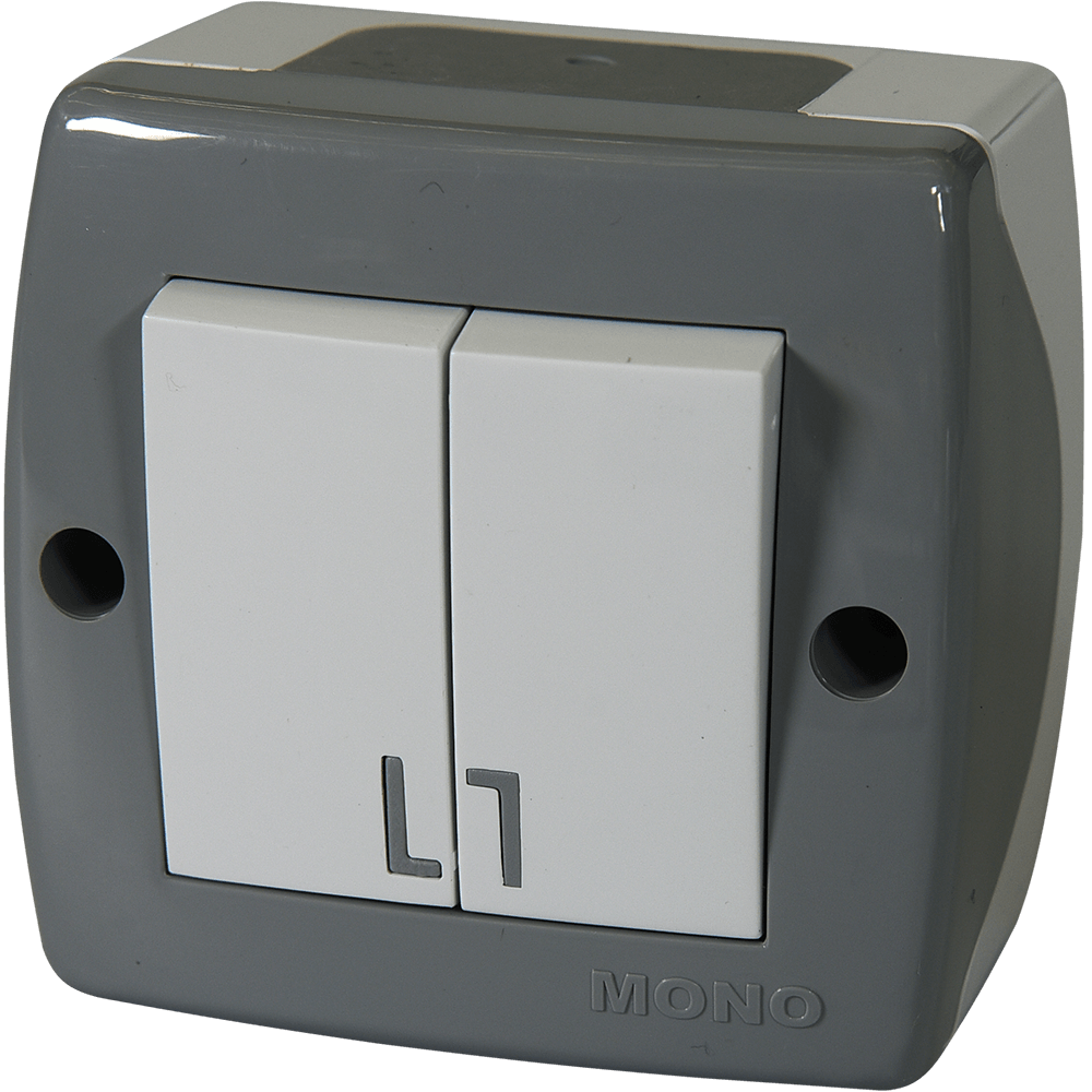 Oferte la Intrerupator dublu Octans Mono Electric, IP44, alb/gri