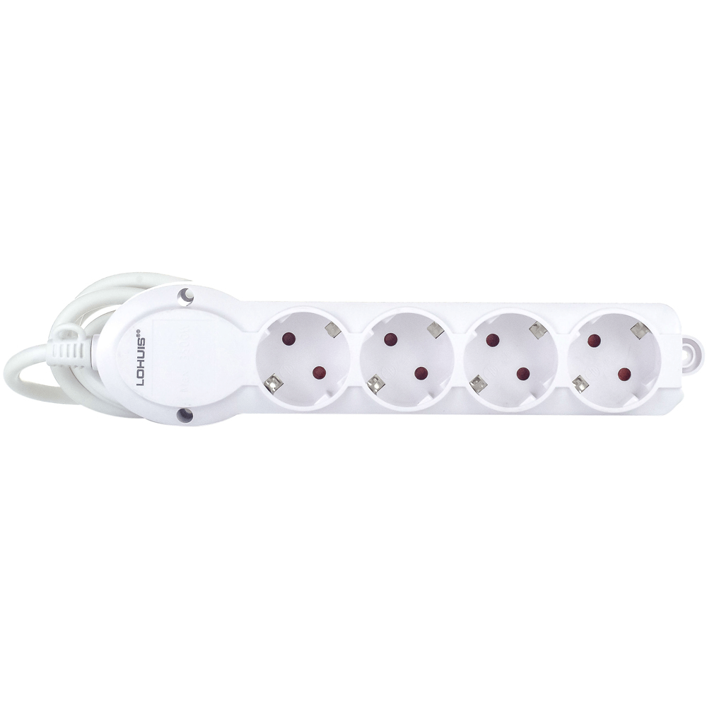 Oferte la Prelungitor Lohuis cu 4 prize, contact de protectie, 3 m, 3500W, IP20, alb