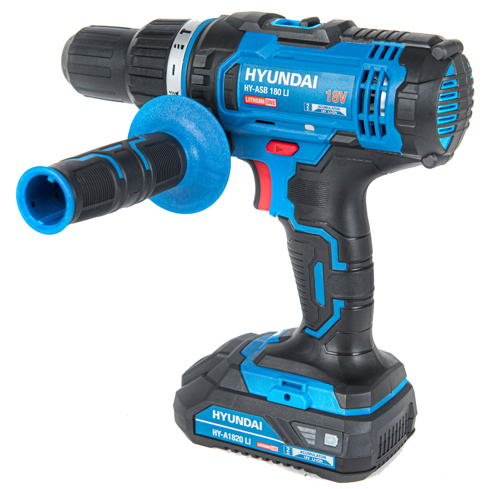 Oferte la Masina de gaurit si insurubat cu percutie Hyundai HY-ASB 180 LI, turatie variabila, 18V, 1 acumulator + 6 biti + 6 burghie + 1 adaptor magnetic