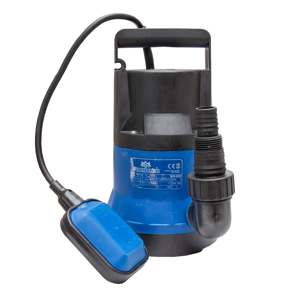 Oferte la Pompa sumbersibila ape curate Wasserkonig 400W, 120 l/min, H refulare 8 m, particule 5 mm