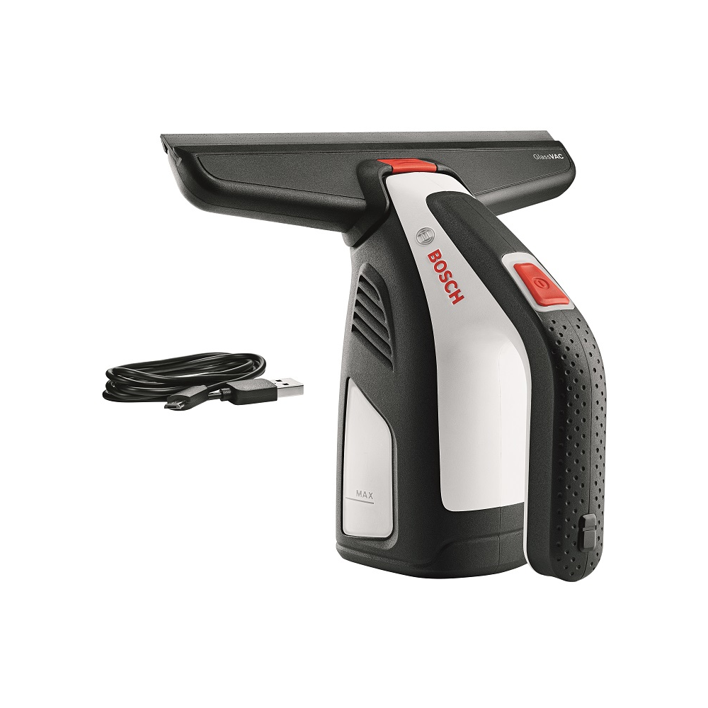 Oferte la  Aspirator geamuri Bosch GlassVAC, 3,6 V Li-Ion, cu acumulator USB, 30 min, design compact, Negru/Gri