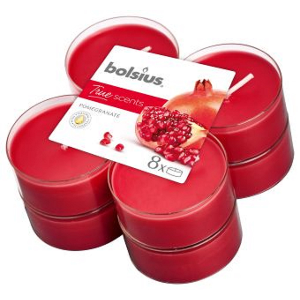 Oferte la Set 8 lumanari parfumate tip pastila maxi Bolsius, rosu, rodie