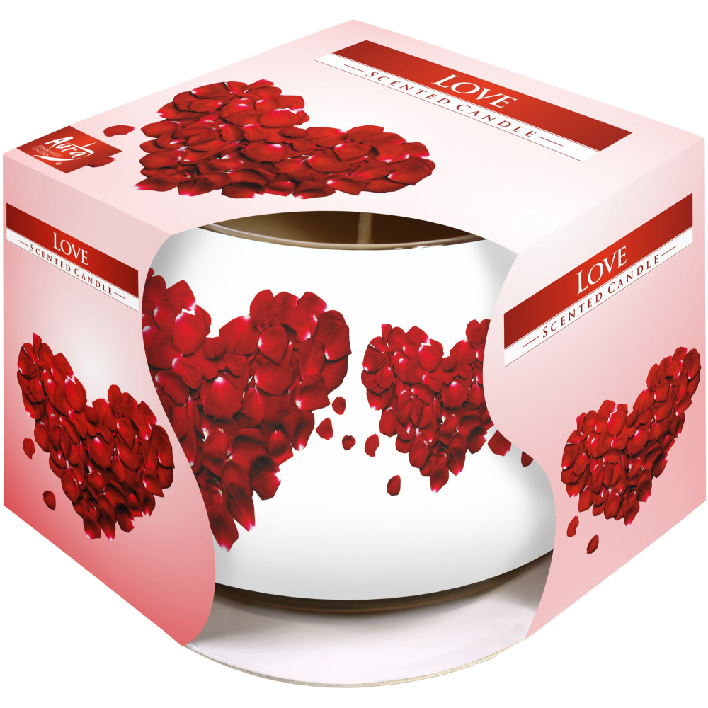 Oferte la Lumanare parfumata Bispol Love, pahar imprimat, fresh, 70 x 80 mm