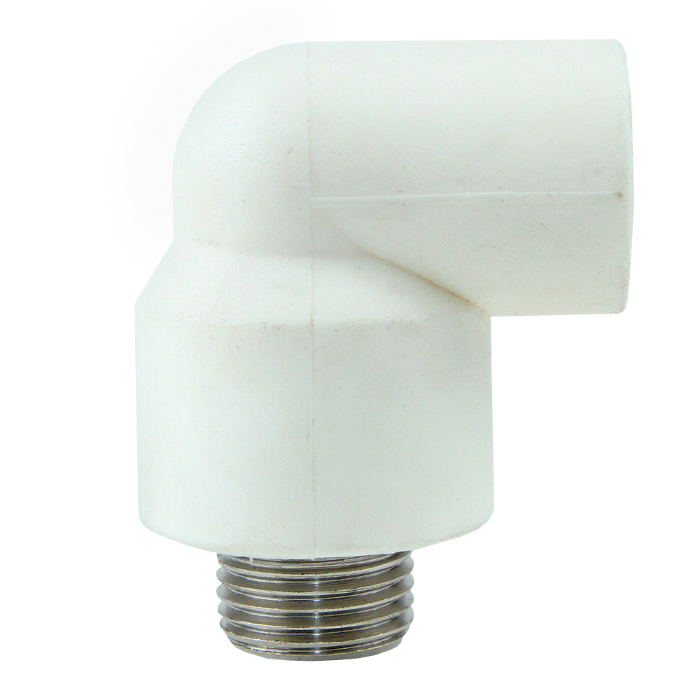 Oferte la Cot PPR 90° Vesbo, filet exterior, 20 mm x 1/2, alb