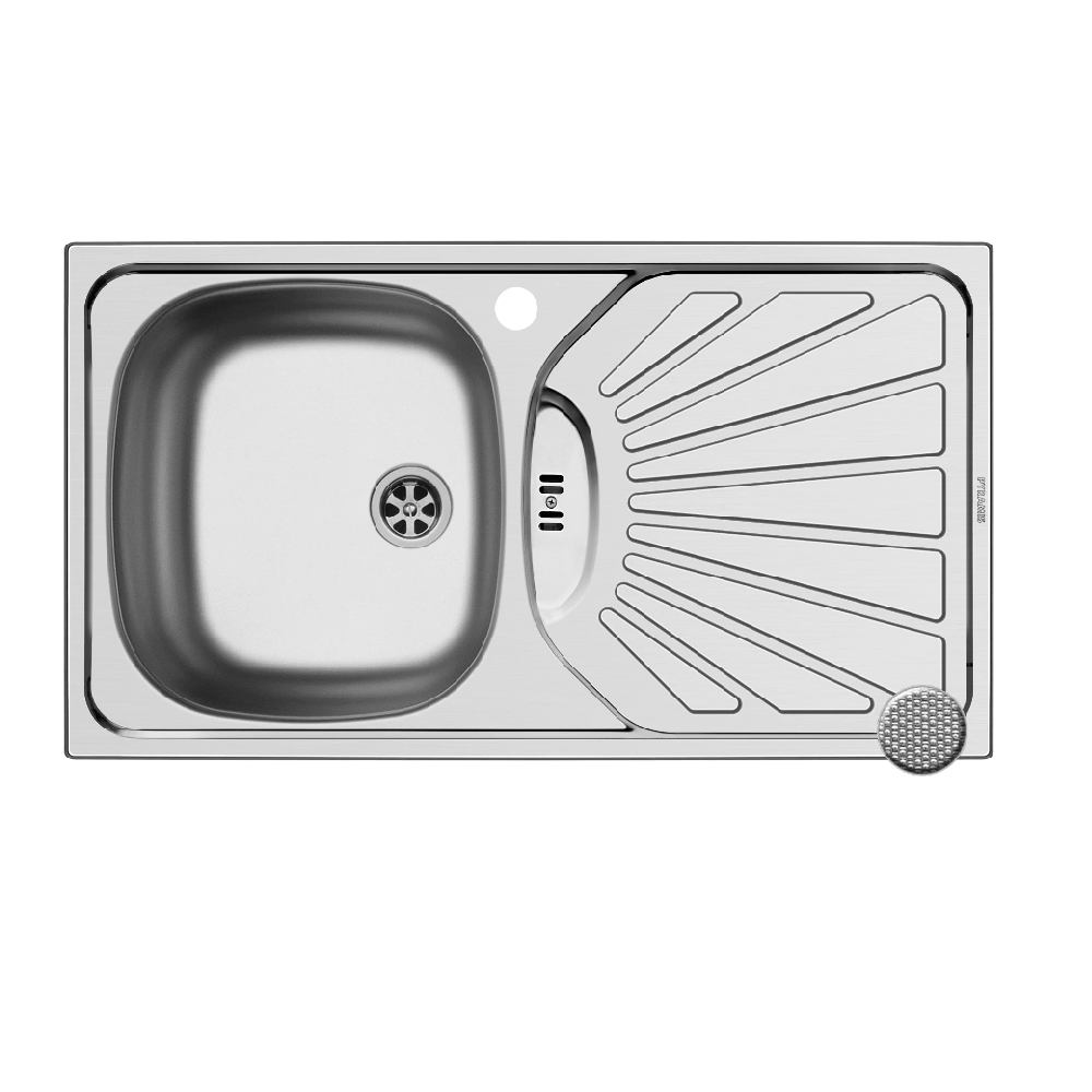 Oferte la Chiuveta bucatarie Pyramis Inset  ET78, inox, texturat, 1 cuva stanga, 780 x 440 mm