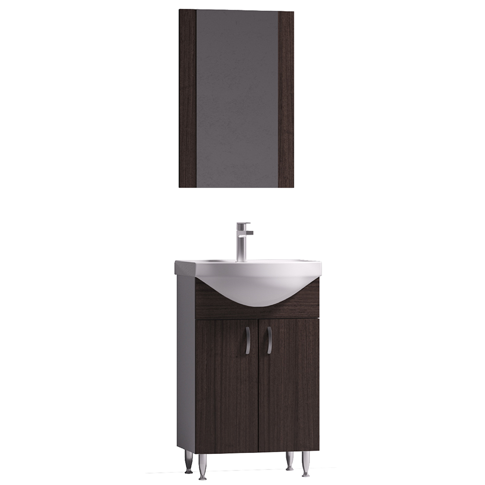 Oferte la Set mobilier baie Badenmob Eco 51, masca + lavoar + oglinda, wenge