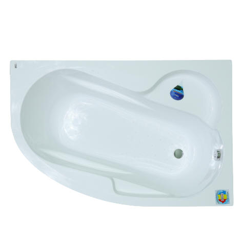 Oferte la Cada de colt pe dreapta Silvana, acril, alb, 1500x1000 mm