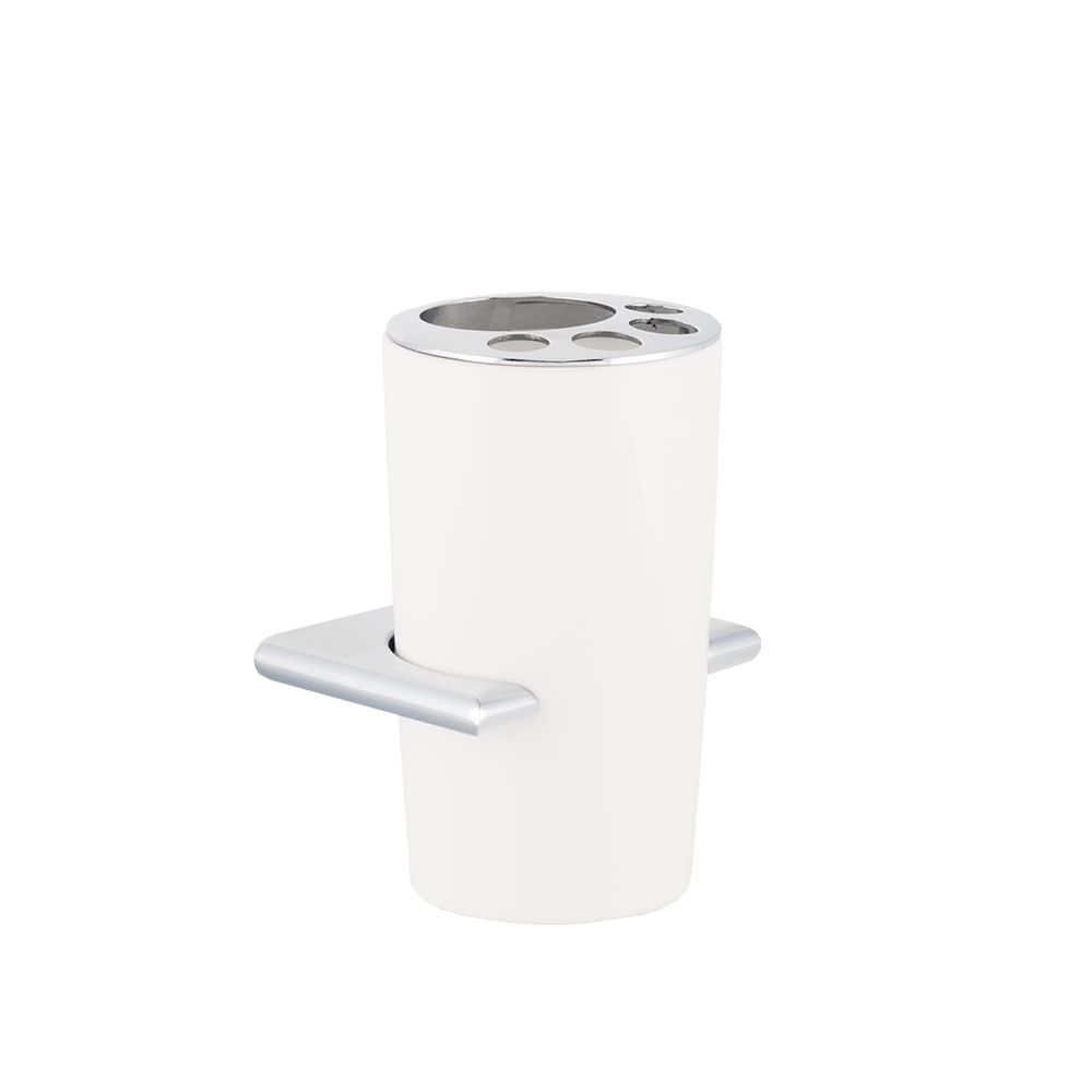 Oferte la Suport cu pahar pentru periuta de dinti Tatay Ronda, ceramica/metal, 9,5 x 8,5 x 14 cm 