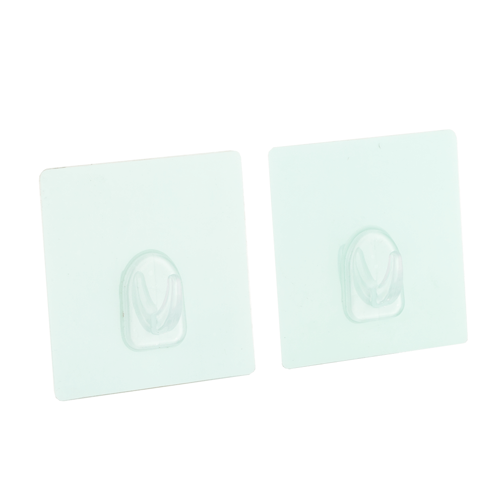 Oferte la Set 2 agatatori adezive, patrate, plastic, alb, 8 x 8 cm