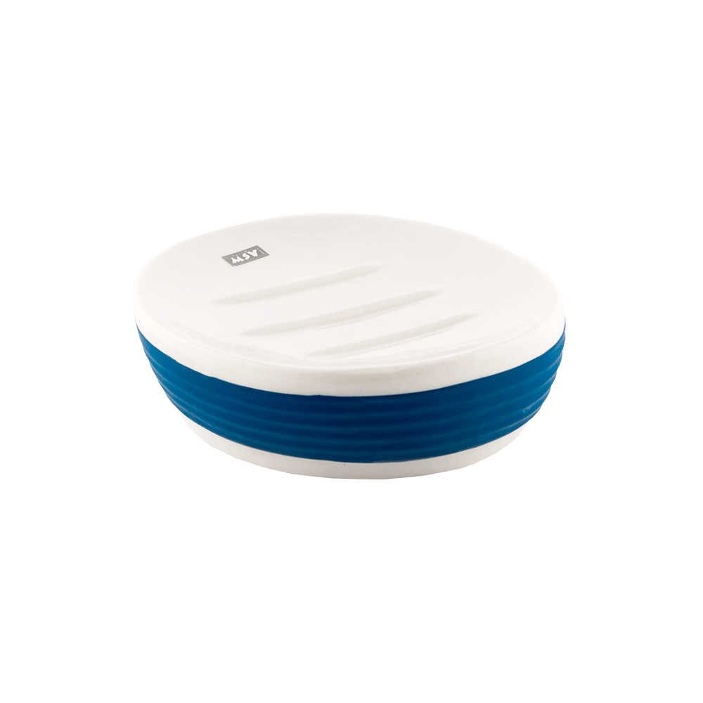 Oferte la Savoniera MSV Moorea, ceramica, alb-albastru, 12.5 x 9 x 3.5 cm