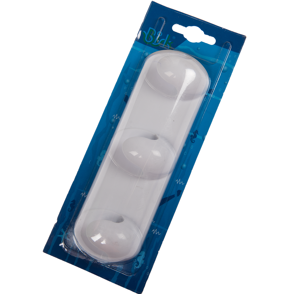 Oferte la Carlig triplu Bisk, polipropilena, alb, 16 x 2,5 x 3,5 cm