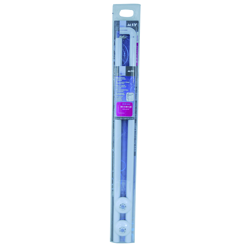 Oferte la Bara de colt pentru perdea de dus MSV, aluminiu, alb, 80 x 80 cm