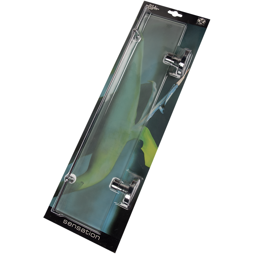Oferte la Etajera baie Bisk Sensation, cromata, polita sticla, 50 x 14 x 6 cm