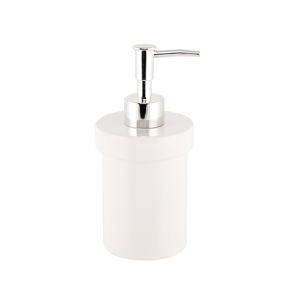 Oferte la Dozator sapun lichid Romtatay Martins, ceramica, alb, 10 x 9 x 22 cm