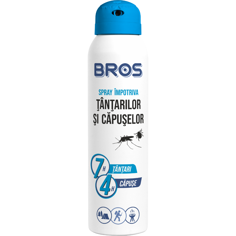 Oferte la Spray BROS pentru tantari si capuse cu aerosol, durata efect 7 h, 90 ml