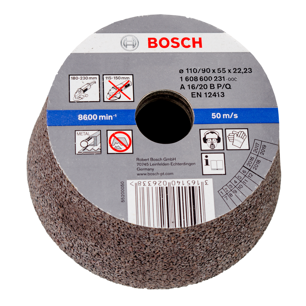 Oferte la Oala de slefuit conica pentru piatra Bosch, 110 mm, granulatie 16