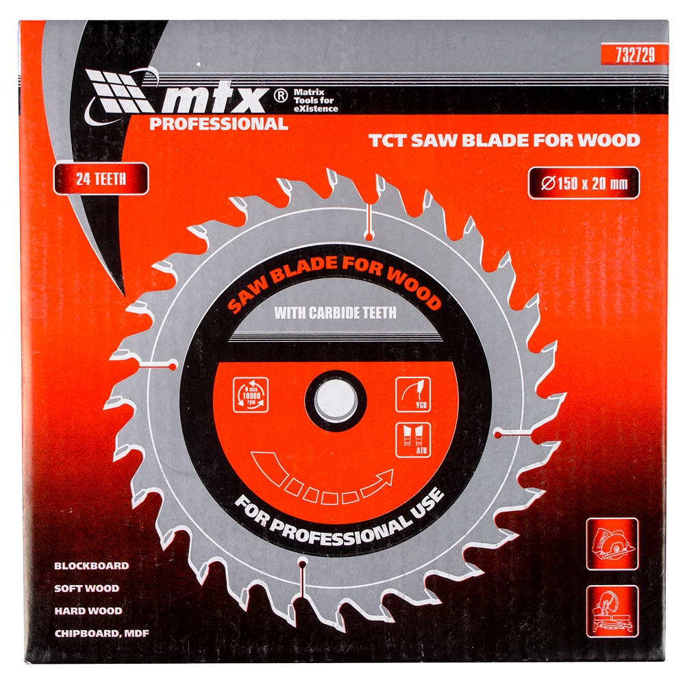 Oferte la Disc debitare lemn, MTX, 150 х 20 mm, 24 dinti, bucsa 16/20