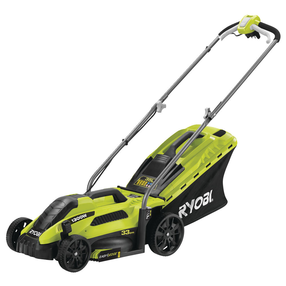 Oferte la Masina de tuns iarba Ryobi RLM13E33S, motor electric, 1300 W, latime taiere 33 cm, capacitate cos colector 35 l