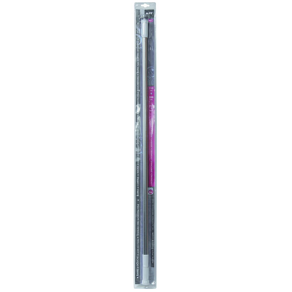 Oferte la Bara pentru perdea de dus MSV, otel inoxidabil, crom, 110 x 200 x 2.2 cm