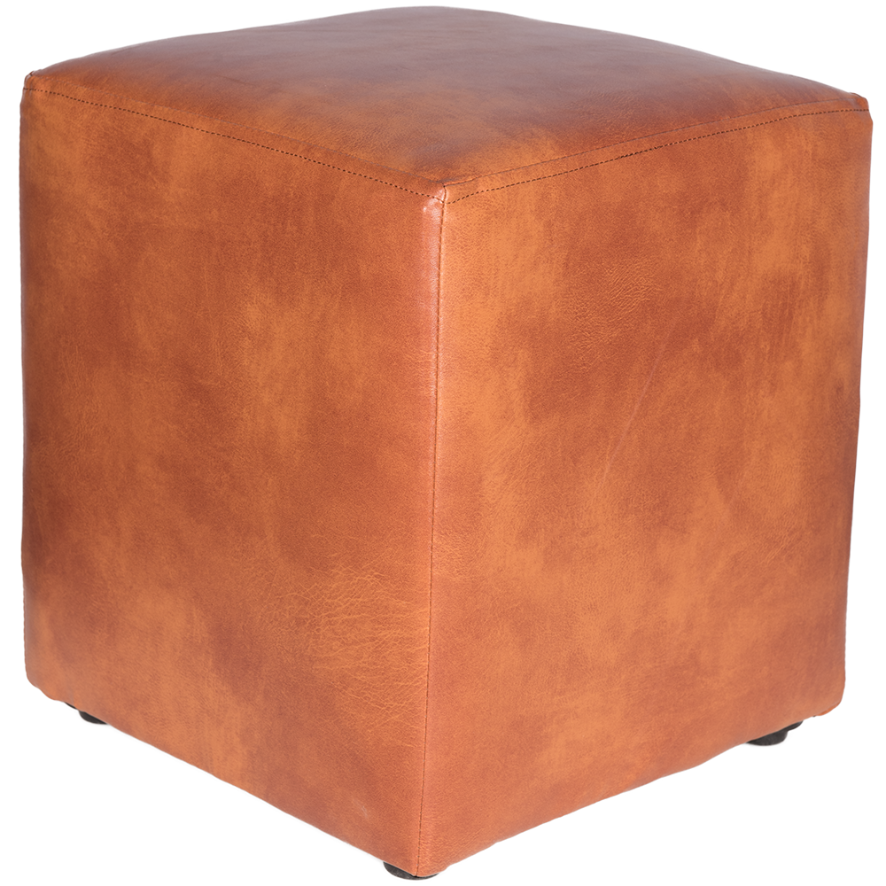 Oferte la Taburet Cube, tapiterie piele ecologica, cires IP8070, 45x37x37 cm