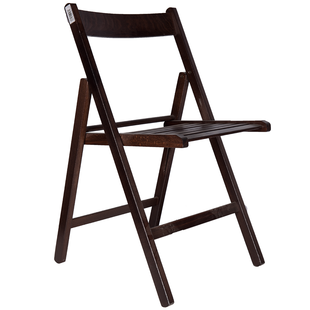 Oferte la Scaun pliabil lemn Basic, wenge, sezut de lemn, 79 x 42 cm