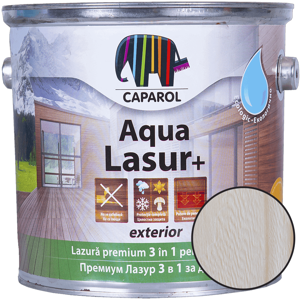 Oferte la Lazura pentru lemn de exterior Caparol Aqua Lasur +, alb,2,5 l