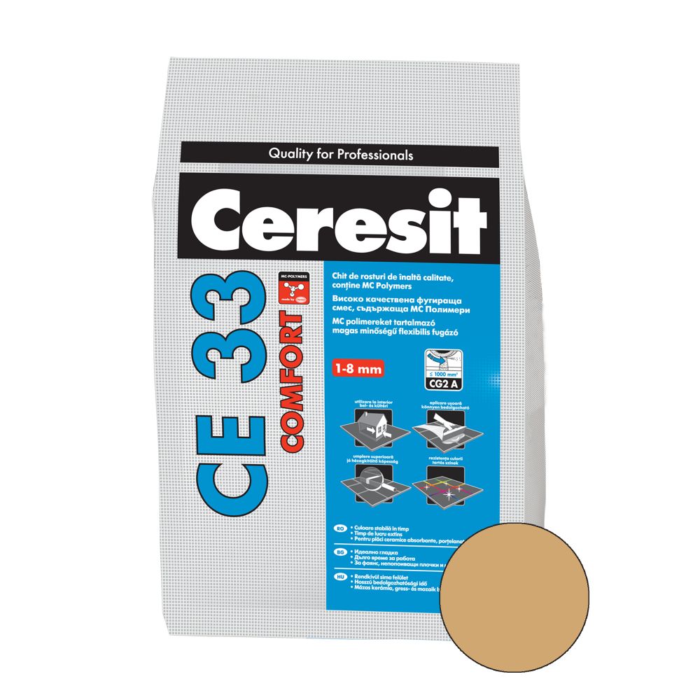 Oferte la Chit de rosturi gresie si faianta Ceresit CE 33, caramel, interior, 2 kg