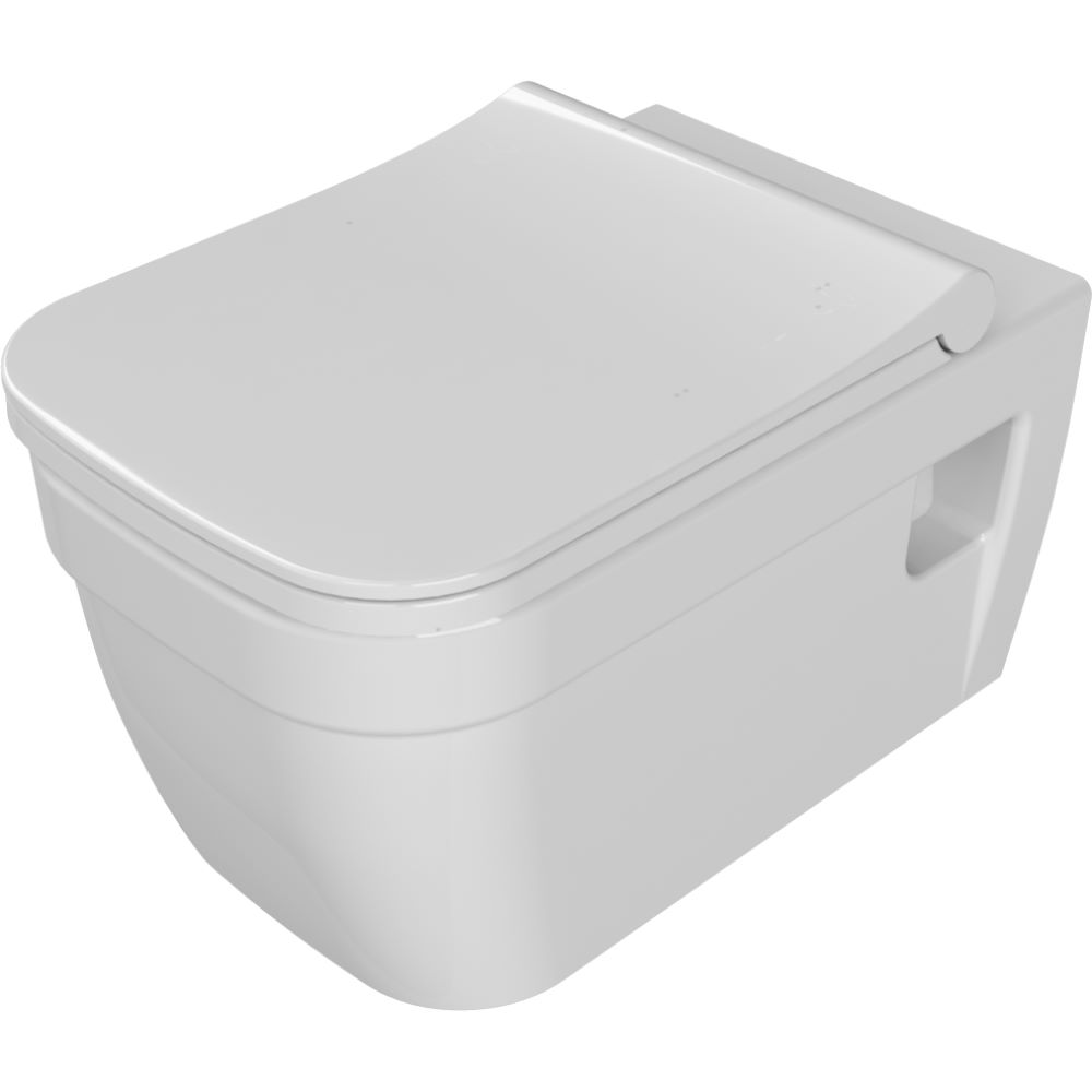 Oferte la Vas WC suspendat CeraStyle Noura, portelan, evacuare laterala, alb