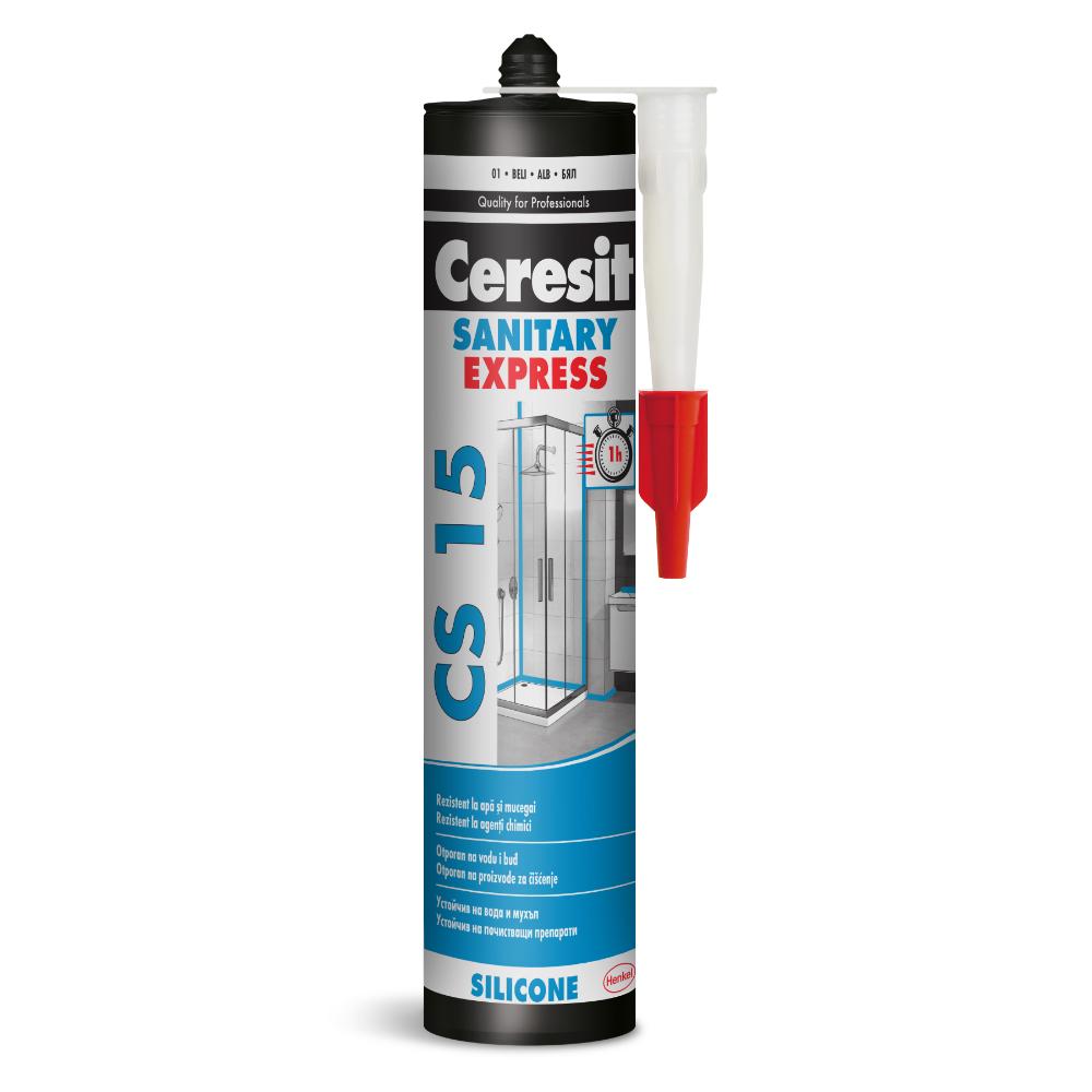 Oferte la Silicon sanitar Ceresit Express CS15, alb, interior/exterior, 280 ml