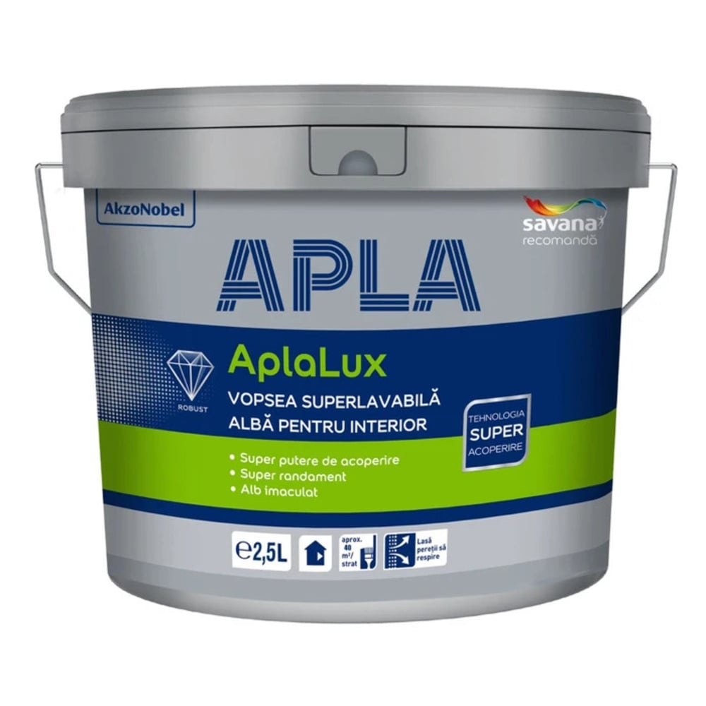 Oferte la Vopsea superlavabila interior, AplaLux, alb, 2.5 l