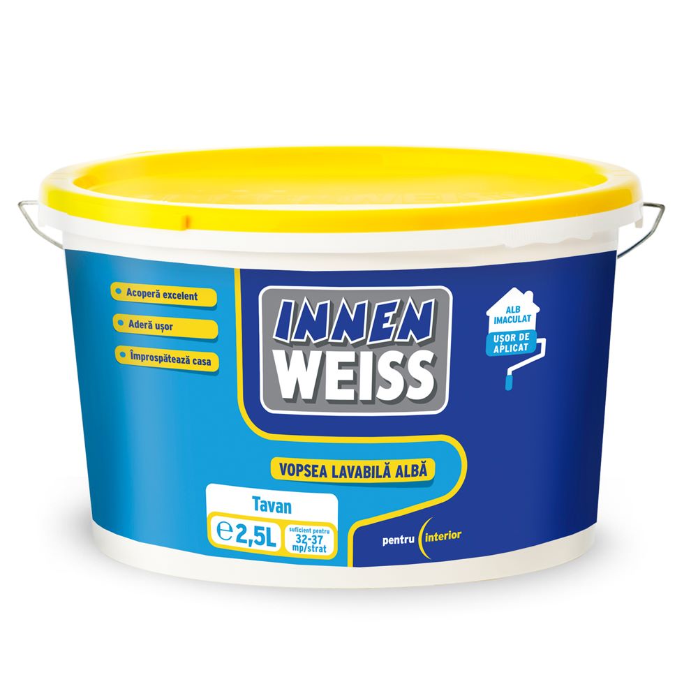 Oferte la Vopsea lavabila interior, Innenweiss, alb, 2,5 l