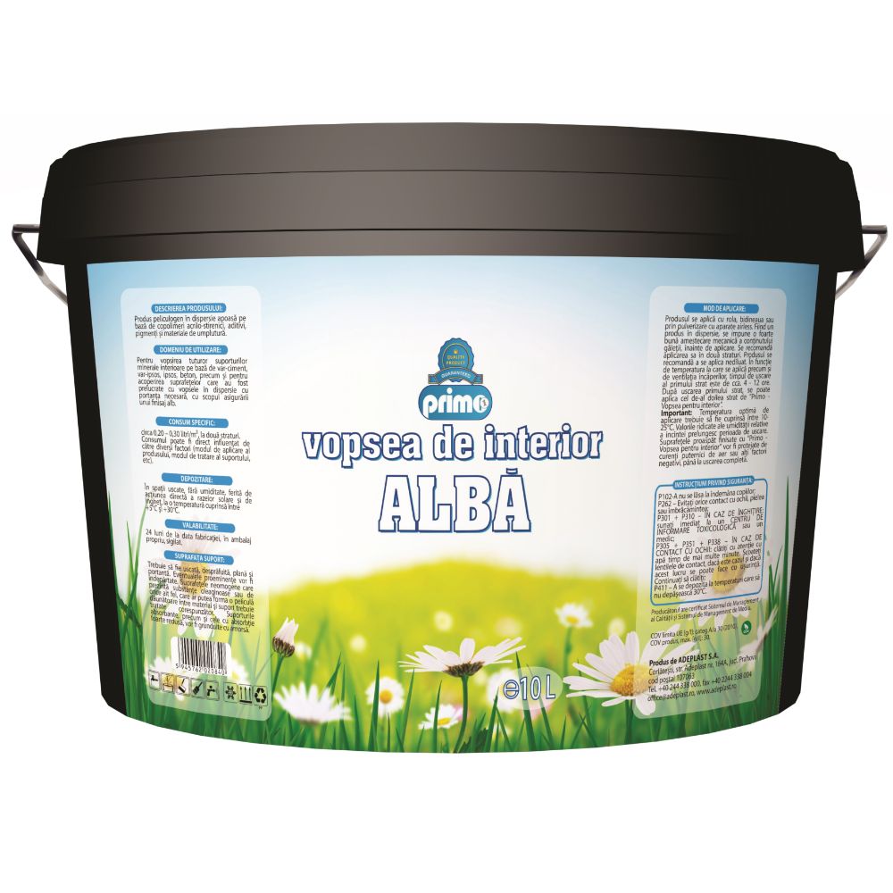 Oferte la Vopsea lavabila interior Adeplast Primo, alb, 10 l