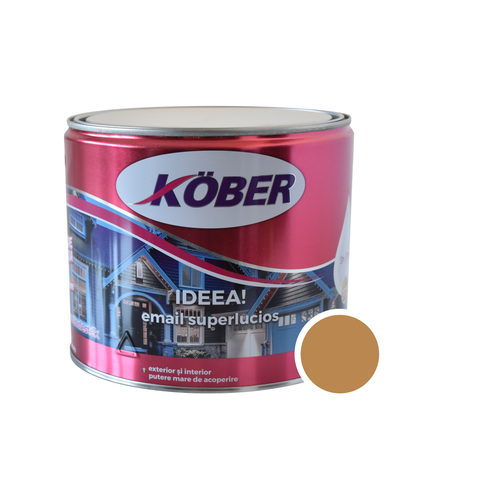 Oferte la Vopsea  email Kober Ideea pentru lemn/metal/sticla, interior/exterior, cafeniu, 2,5 l