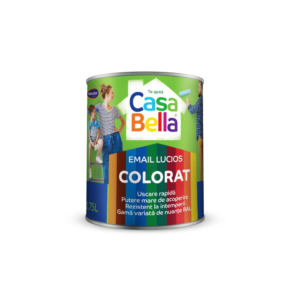 Oferte la Vopsea alchidica/email Casabella pentru lemn/metal, interior/exterior verde inchis,Ral 6026  0,75 L