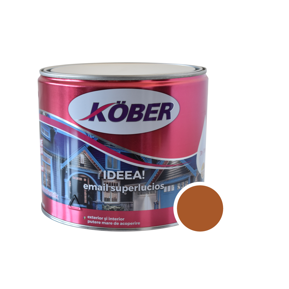 Oferte la Vopsea email Kober Ideea pentru lemn/metal/sticla, interior/exterior, ocru, 2,5 l