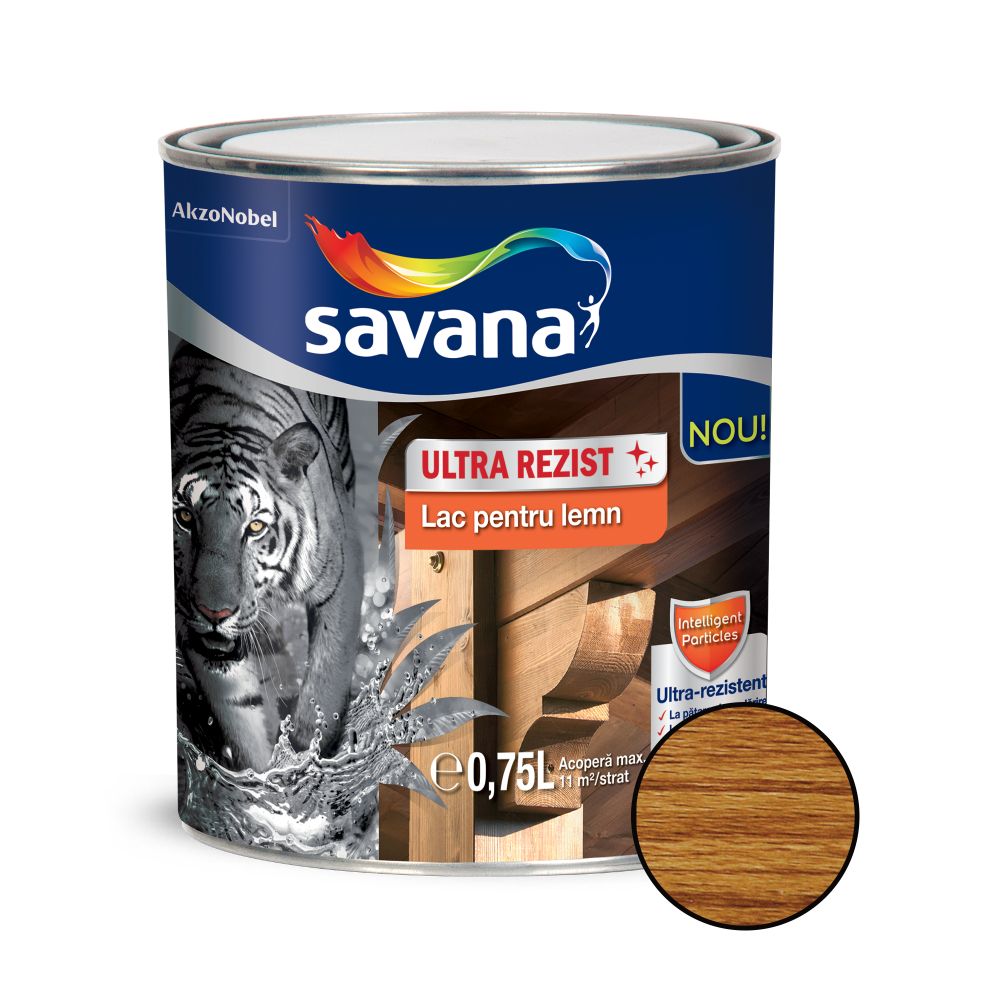 Oferte la Lac pentru lemn Savana ultra rezist, interior / exterior, stejar, 0.75 l