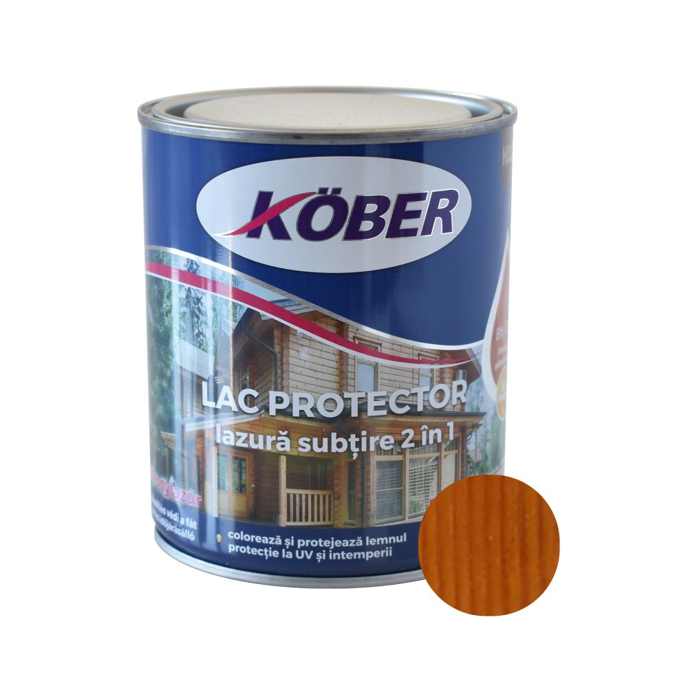 Oferte la Lac protector 2 in 1 pentru lemn, Kober, interior/exterior, teak, 0,75L