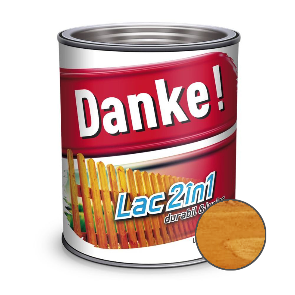 Oferte la Lac pentru lemn 2 in 1, Danke!, teak, interior/exterior, 0.75L