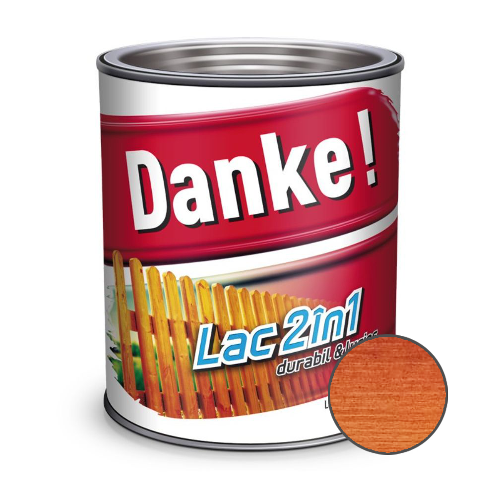 Oferte la Lac pentru lemn 2 in 1, Danke!, mahon, interior/exterior, 0.75L