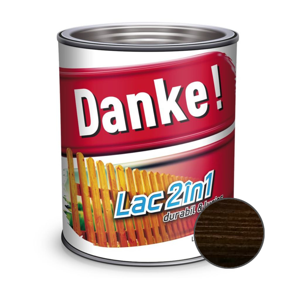 Oferte la Lac pentru lemn 2 in 1, Danke!, abanos, interior/exterior, 2.5L
