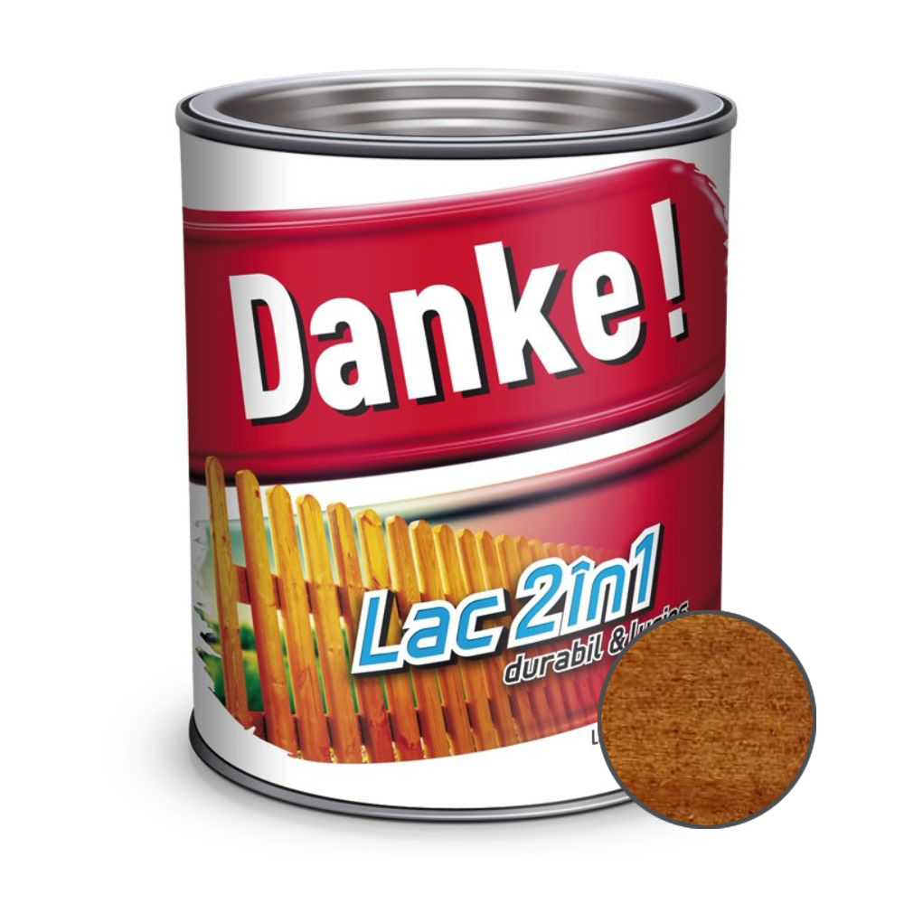 Oferte la Lac pentru lemn 2 in 1, Danke!, salcam, interior/exterior, 0.75L