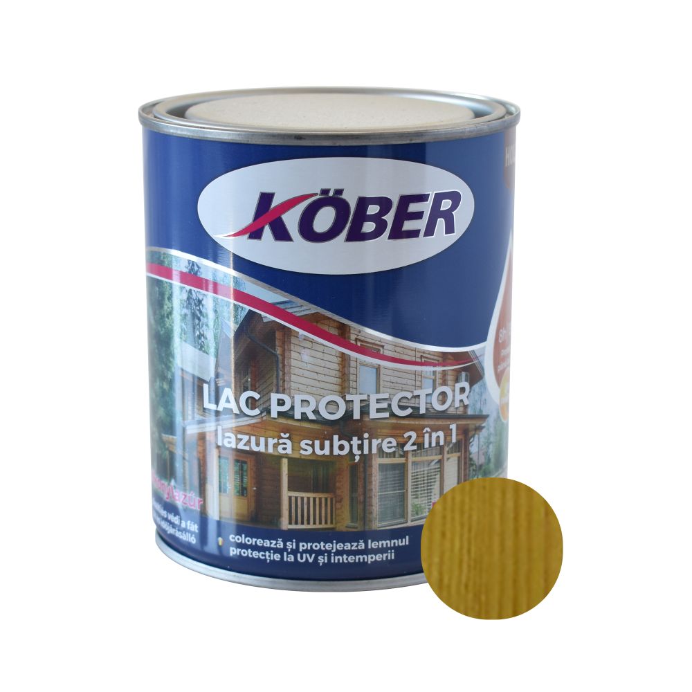 Oferte la Lac protector 2 in 1 pentru lemn, Kober, interior/exterior, stejar inchis,  0,75L