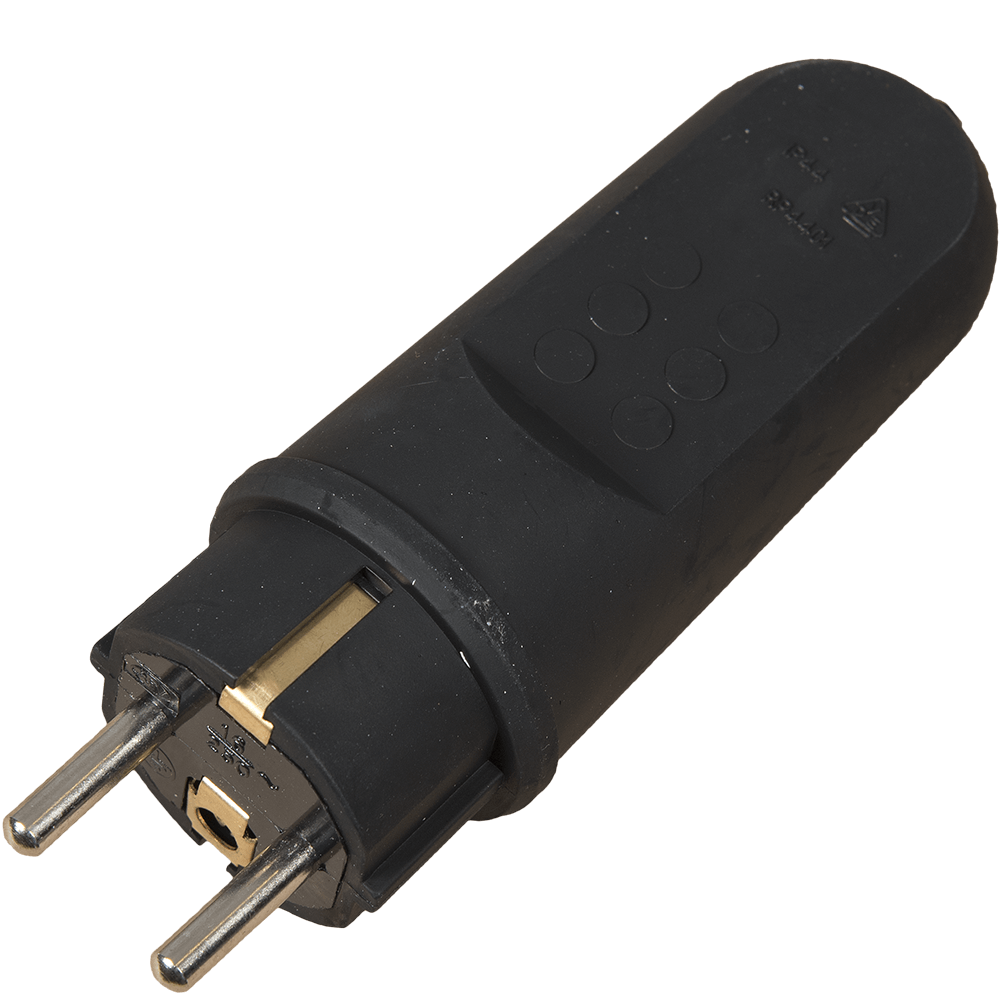 Oferte la Stecher cu contact de protectie, TPU, IP44, negru, 16 A