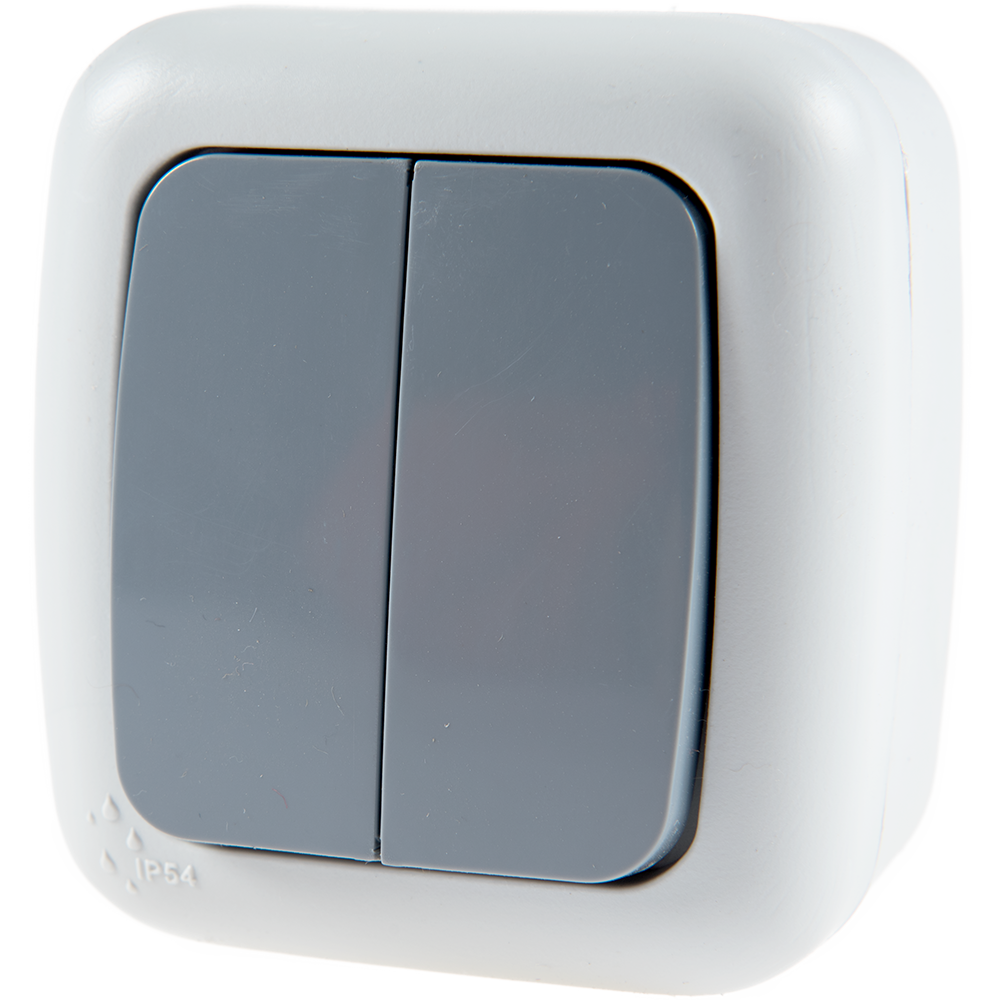 Oferte la Intrerupator dublu Elegant, Comtec MF0012-85762, gri, montaj aparent, IP54