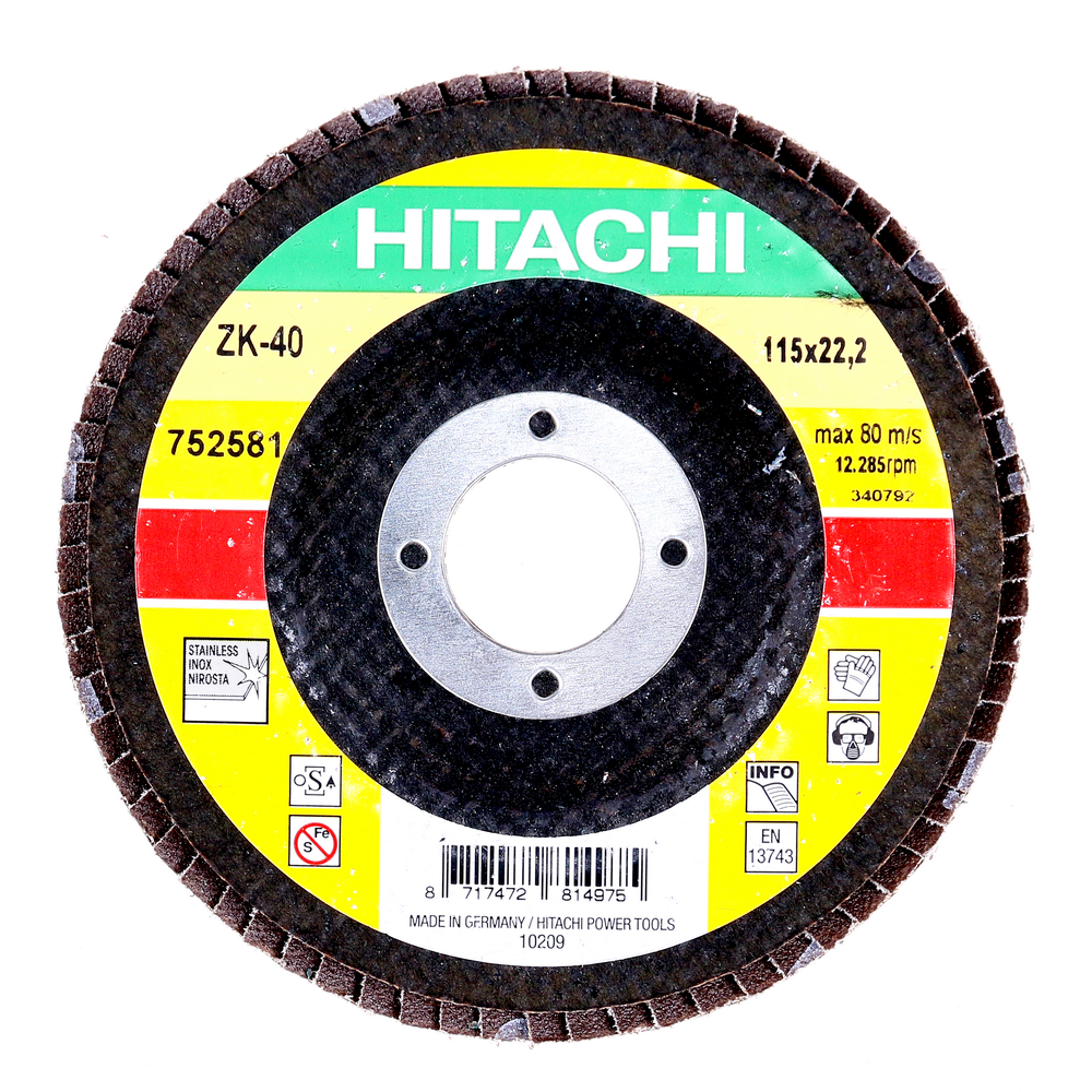 Oferte la Disc lamelar pentru slefuit in inox si metal, Hikoki ZK 40, 115 mm, granulatie 40