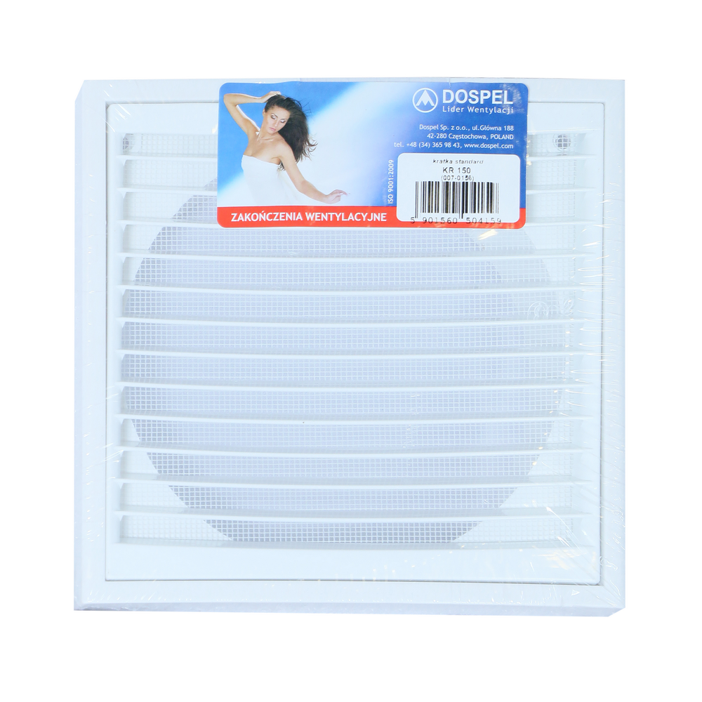 Oferte la Grila ventilatie Dospel KR150, rectangulara, alb, diametru 149 mm